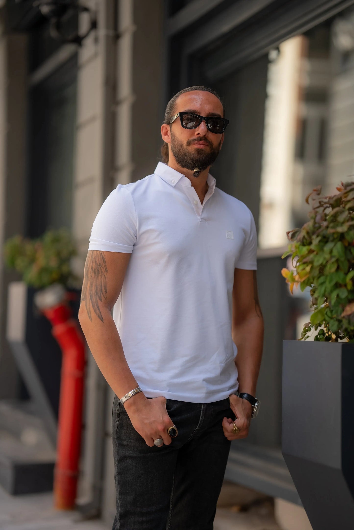 Brabion Alonso White Slim Fit Polo T-Shirt - BRABION