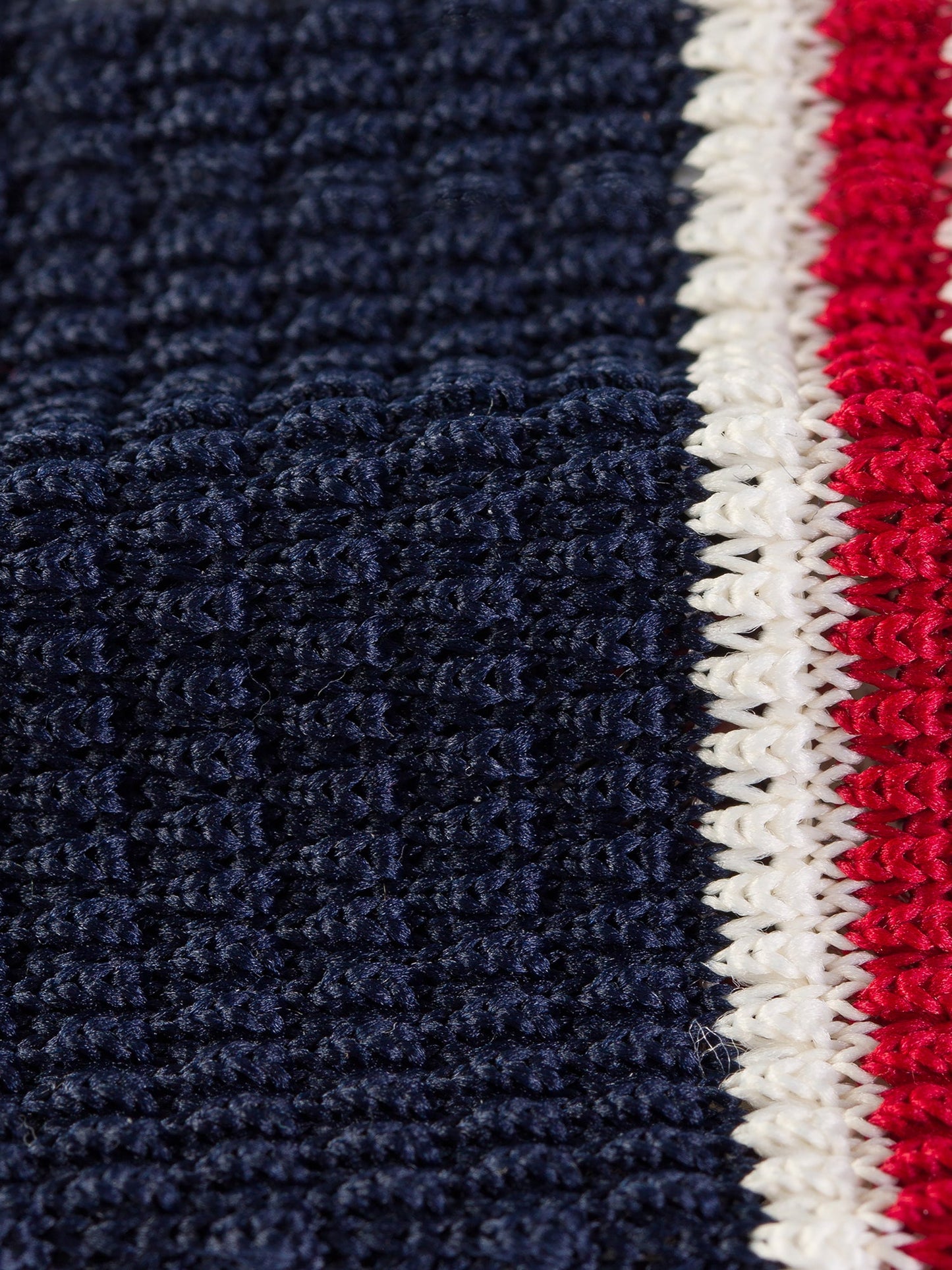 Navy Striped Knitted Tie 6cm - BRABION