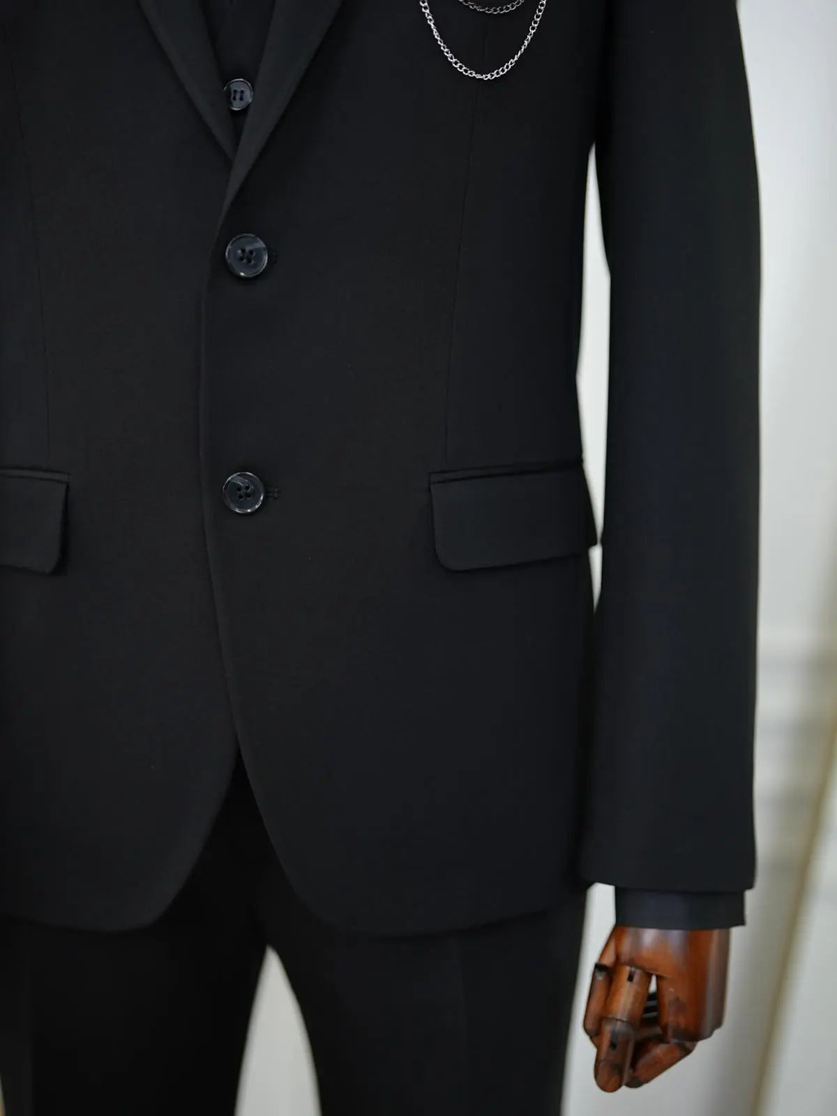 Brabion Aston Black Slim Fit 3 Piece Suit brabion