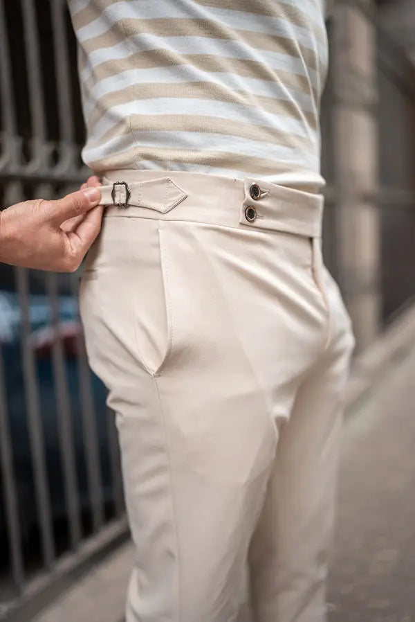 Brabion Sorento Beige Slim Fit Chino Pants - BRABION