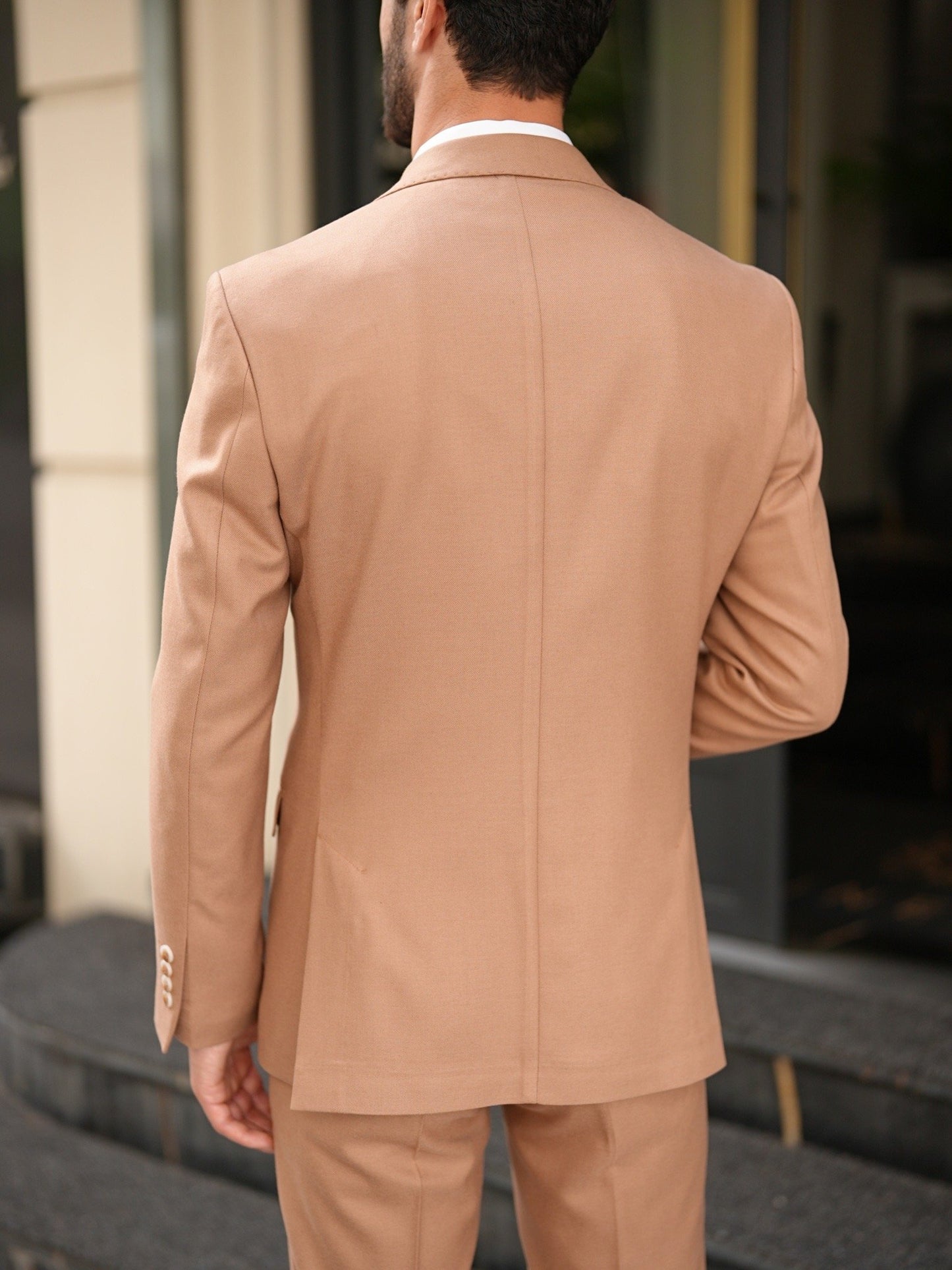 Tan Italian Slim Fit Suit - Punto Stitched - BRABION