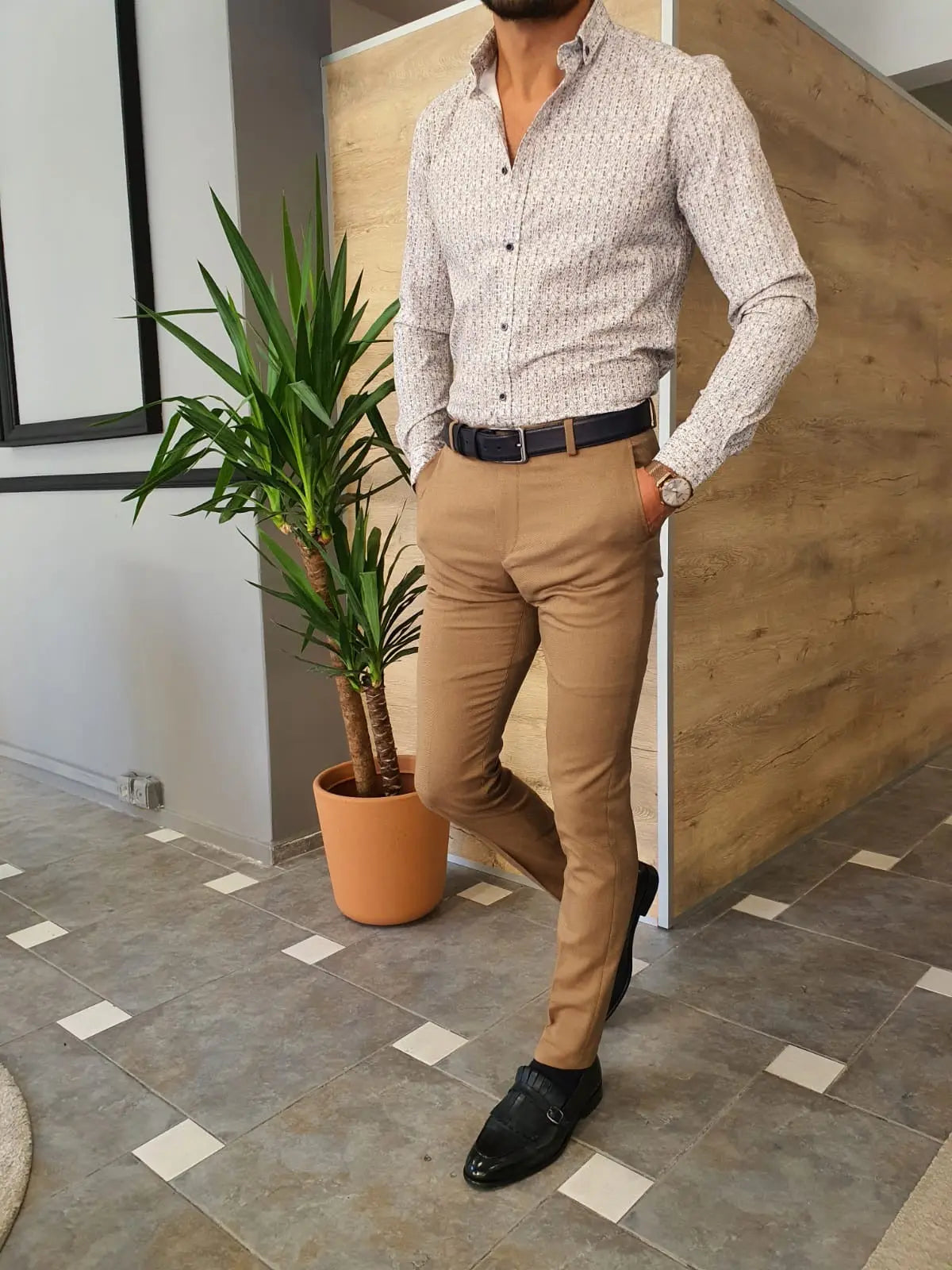 Torino Brown Slim Fit Pants - Versatile Elegance for Every Occasion - BRABION