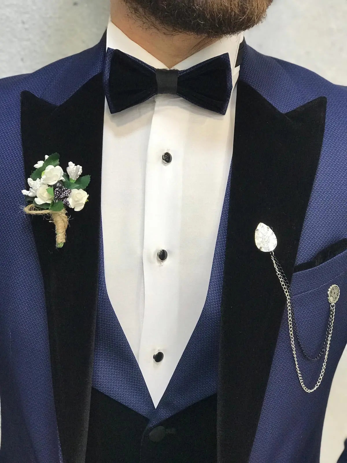 Bergamo Parliament Blue Tuxedo - The Epitome of Elegance - BRABION