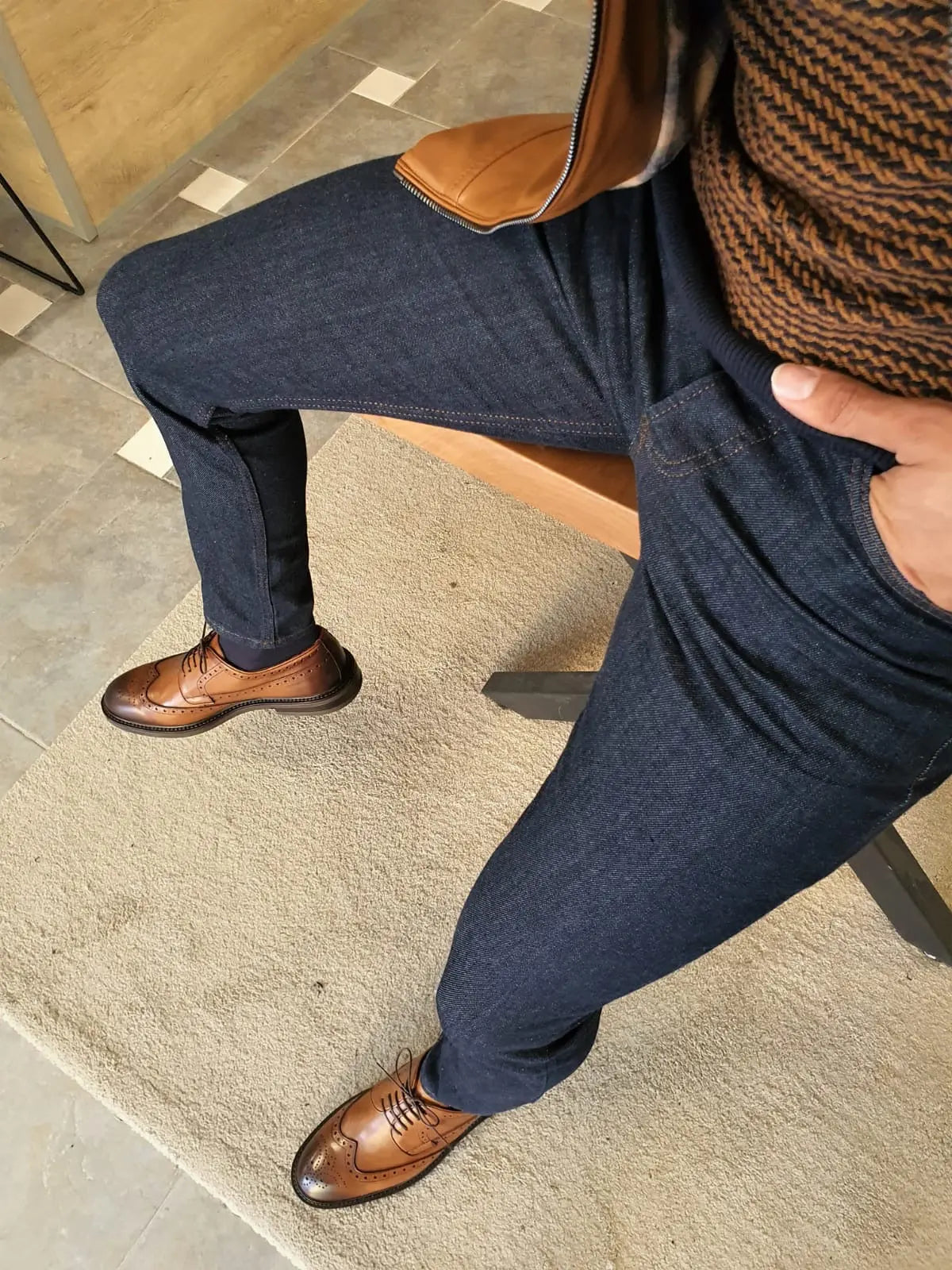 Clemson Navy Blue Slim Fit Lycra Jeans - BRABION