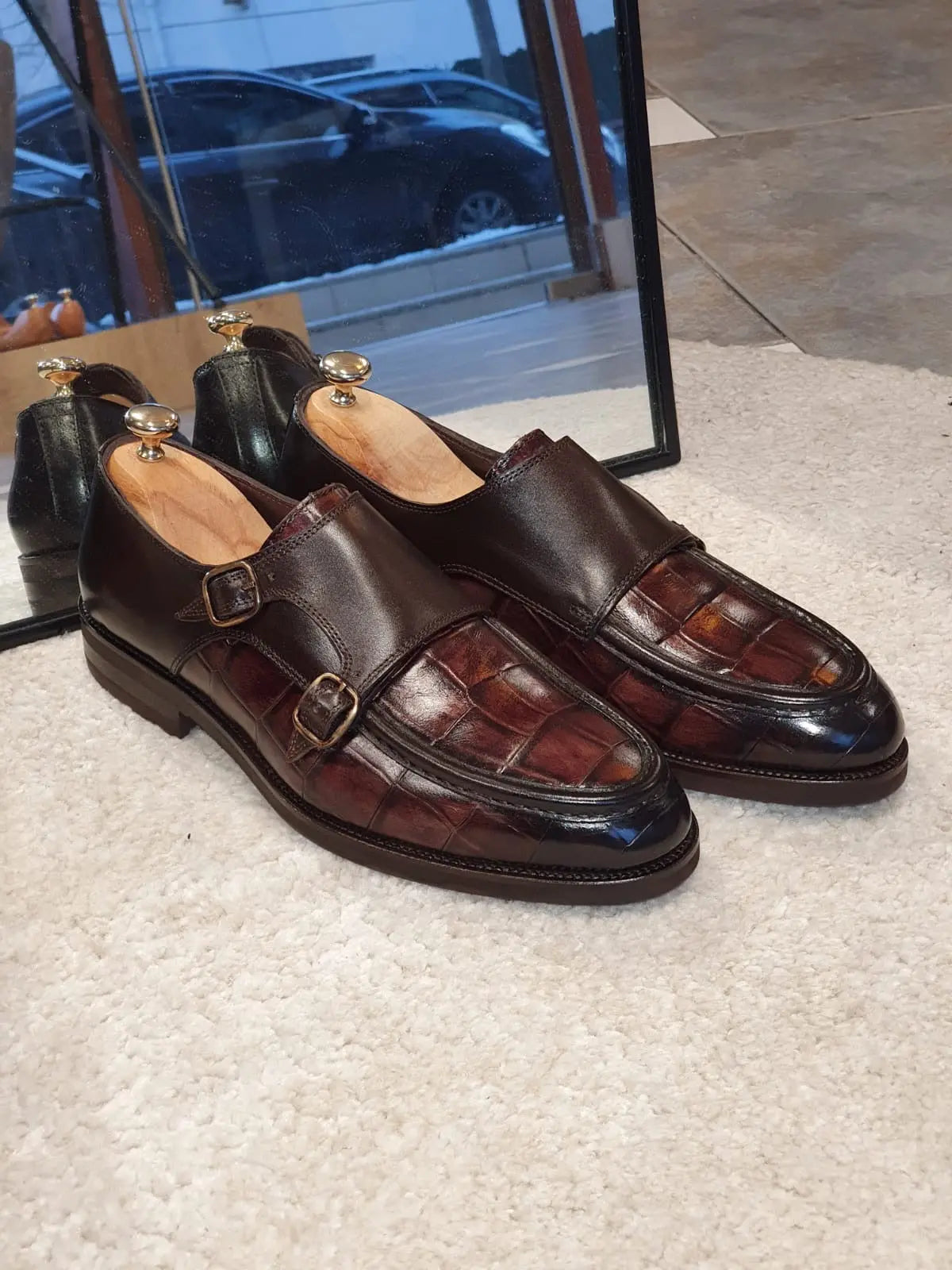 Montreal Brown Monk Strap Loafers for Men - BRABION