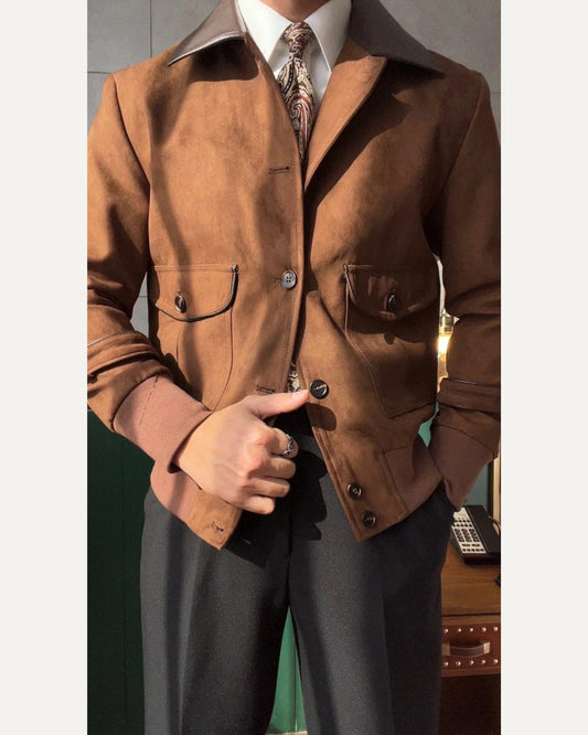 Men’s Slim Fit Retro Bomber Jacket - BRABION