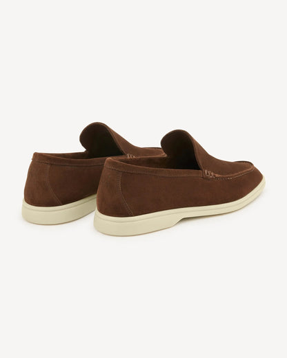 Brabion Unlined Capri Suede Loafer – Nougat Brown - BRABION
