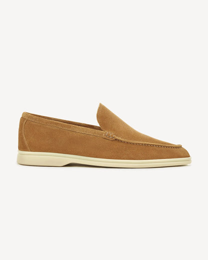 Brabion Unlined Capri Suede Loafer – Caramel - BRABION