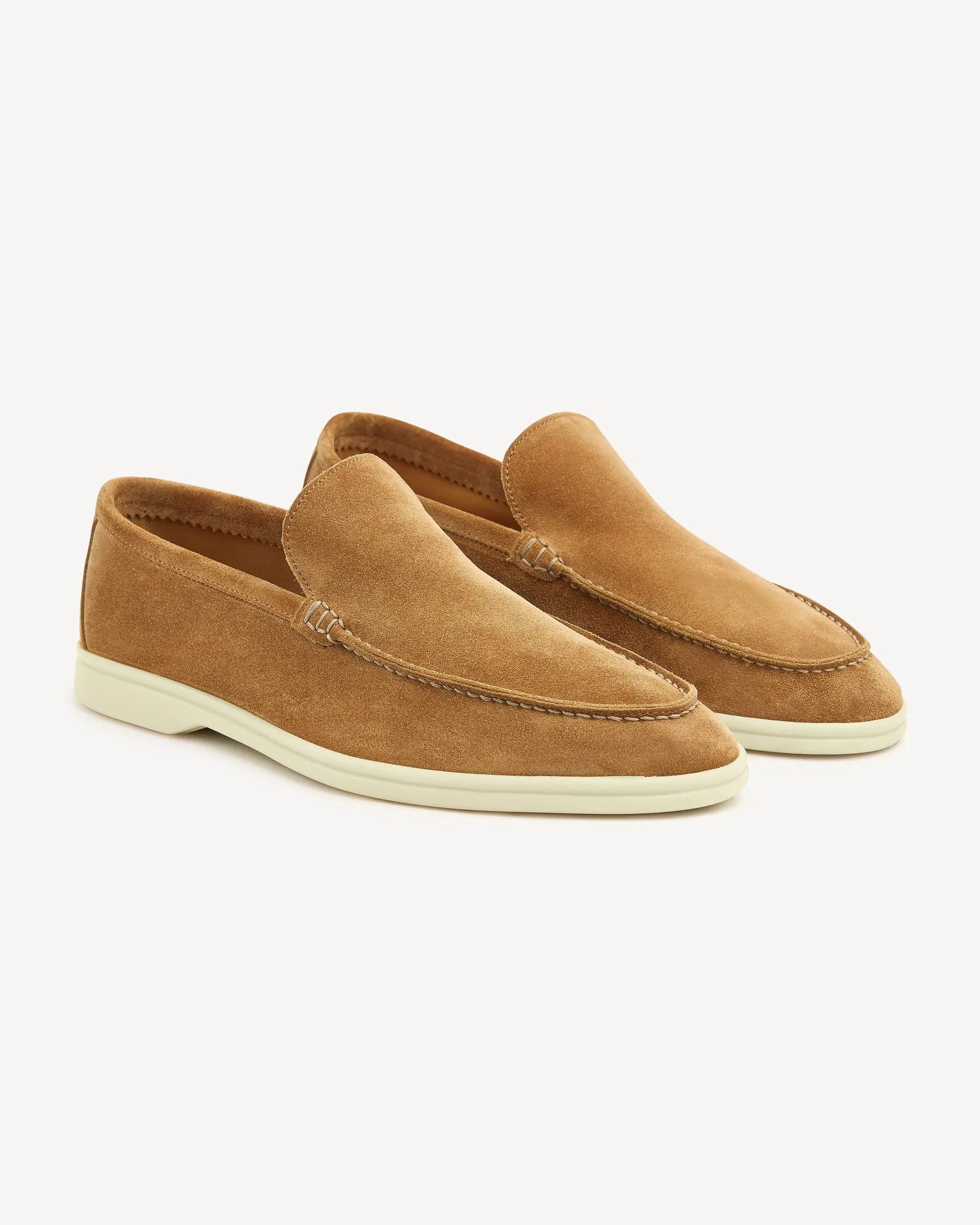 Brabion Unlined Capri Suede Loafer – Caramel - BRABION