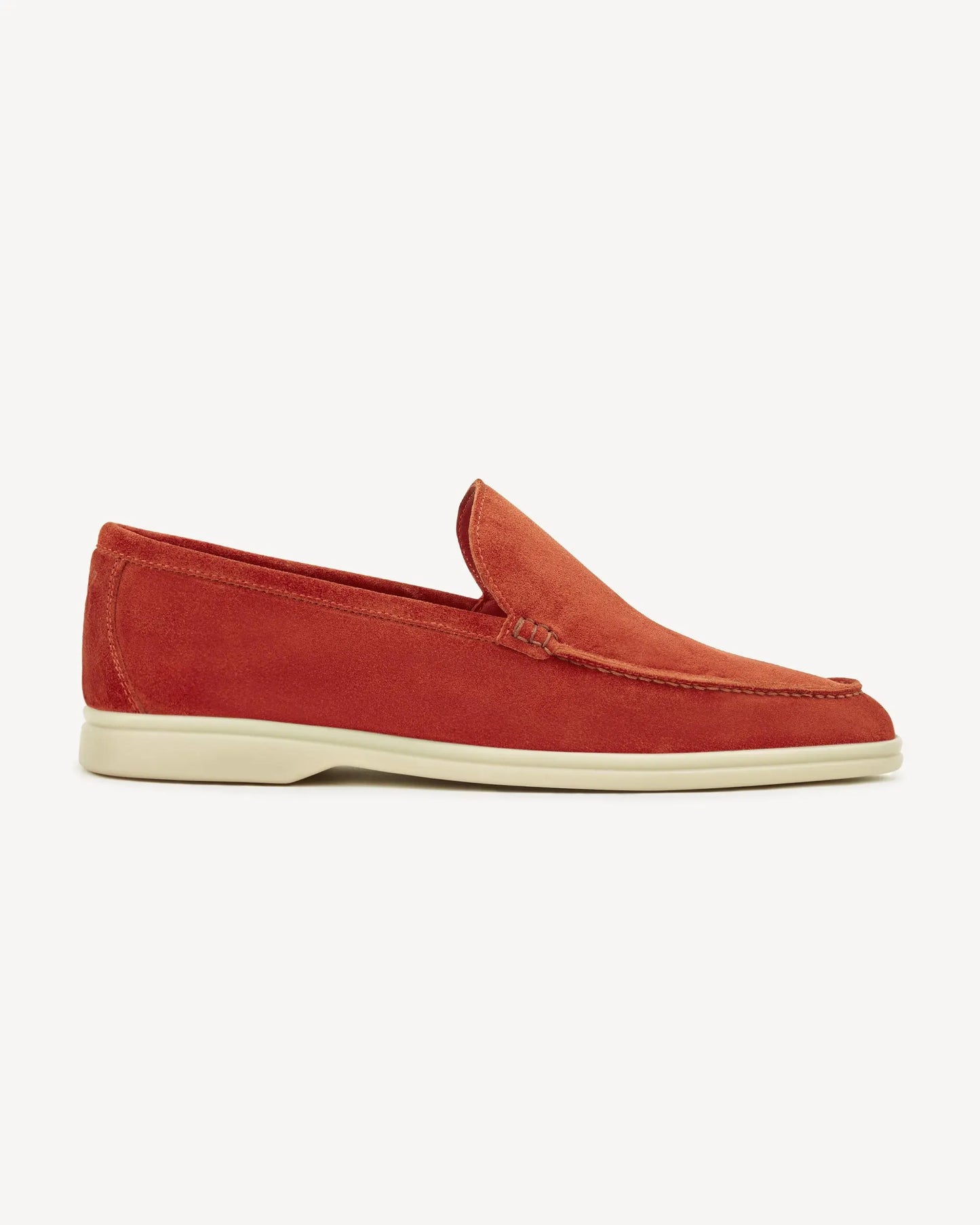 Brabion Unlined Capri Suede Loafer – Ginger Red - BRABION