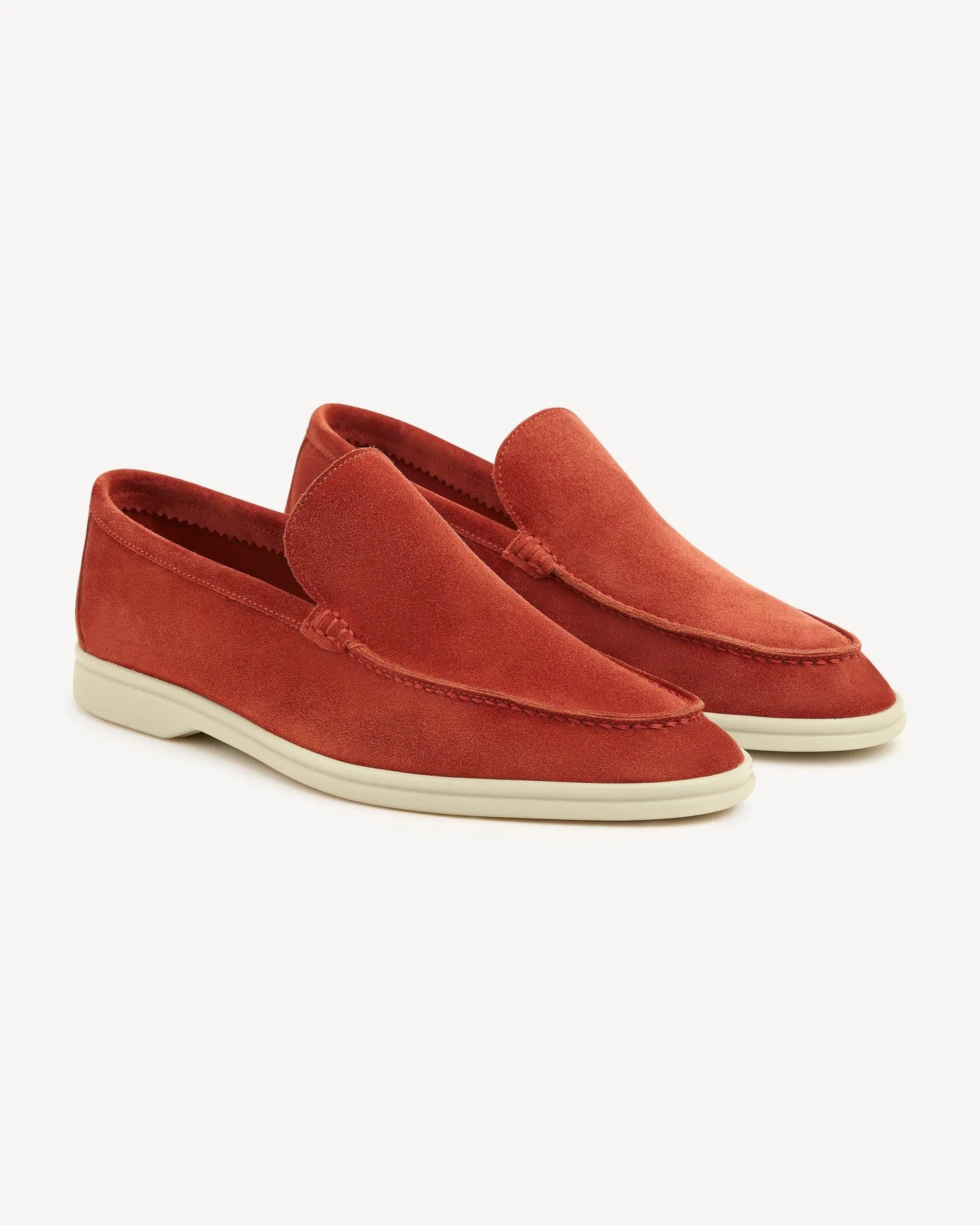 Brabion Unlined Capri Suede Loafer – Ginger Red - BRABION