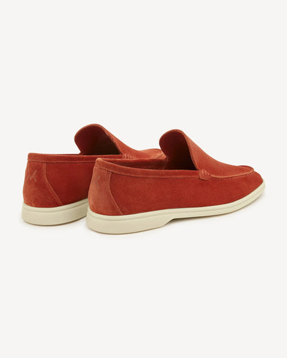 Brabion Unlined Capri Suede Loafer – Ginger Red - BRABION