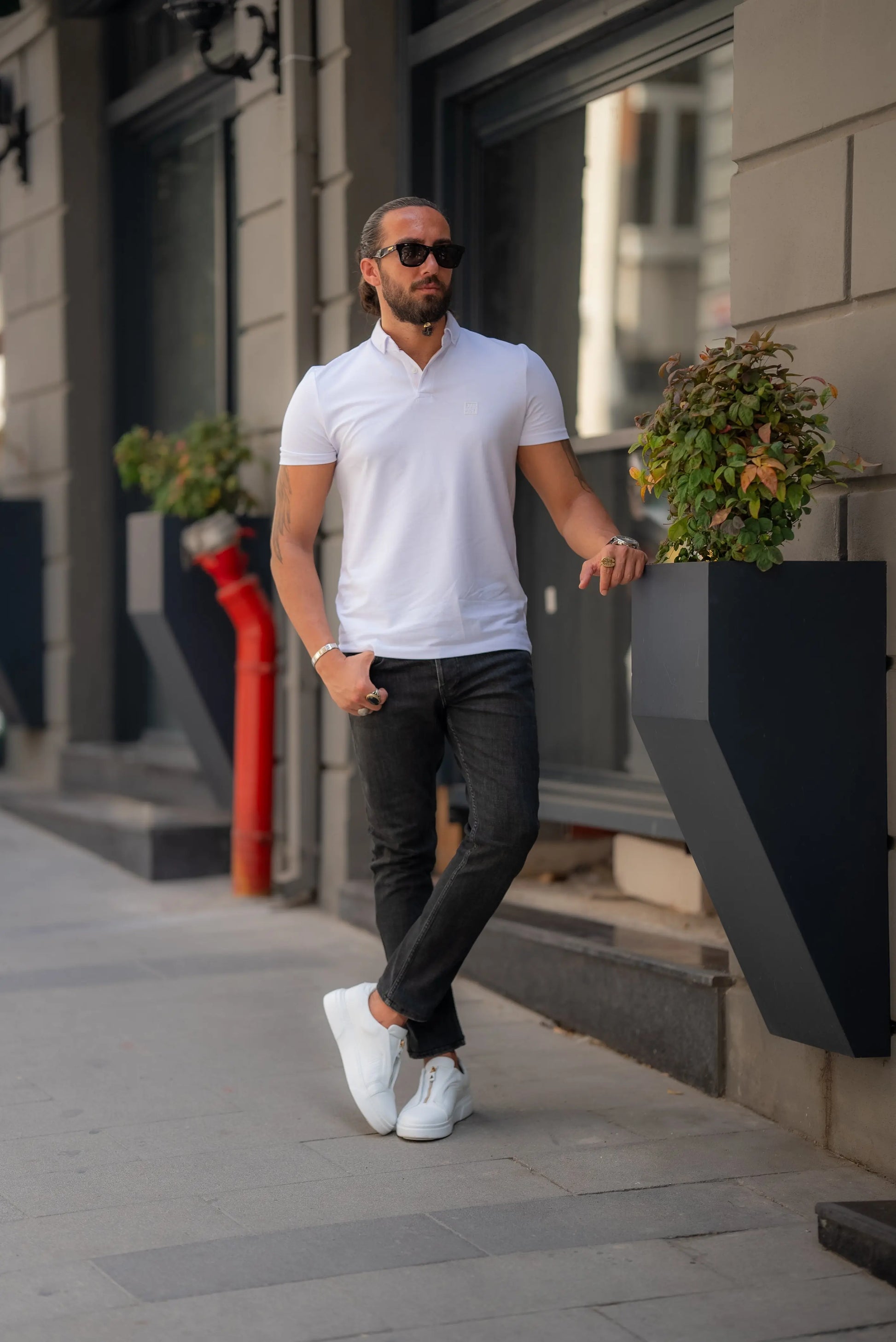 Brabion Alonso White Slim Fit Polo T-Shirt - BRABION