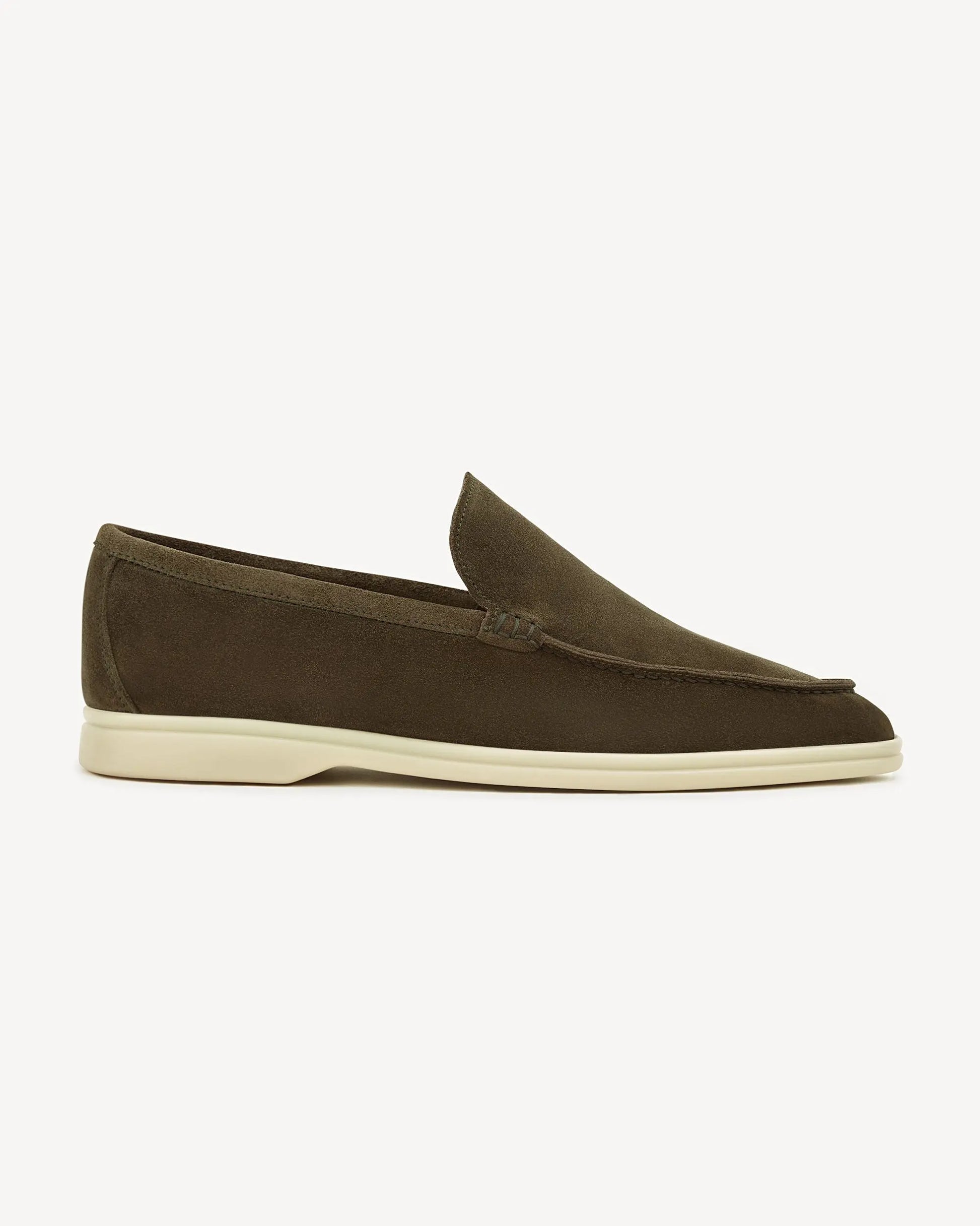 Brabion Unlined Capri Suede Loafer – Olive - BRABION
