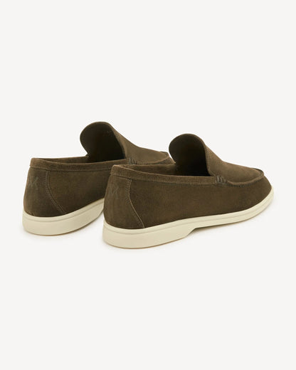 Brabion Unlined Capri Suede Loafer – Olive - BRABION