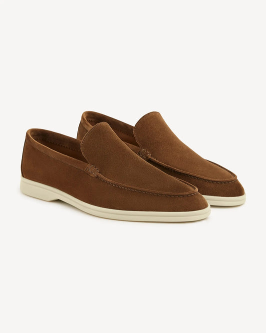 Brabion Unlined Capri Suede Loafer – Polo Brown - BRABION