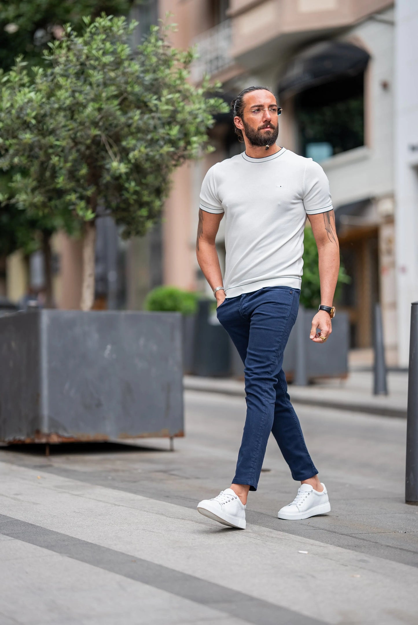 Brabion Crete White Slim Fit T-Shirt - BRABION