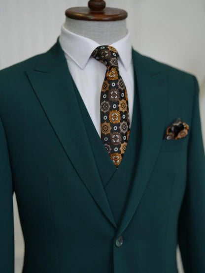 Brabion Aston Green Slim Fit 3 Piece Suit brabion