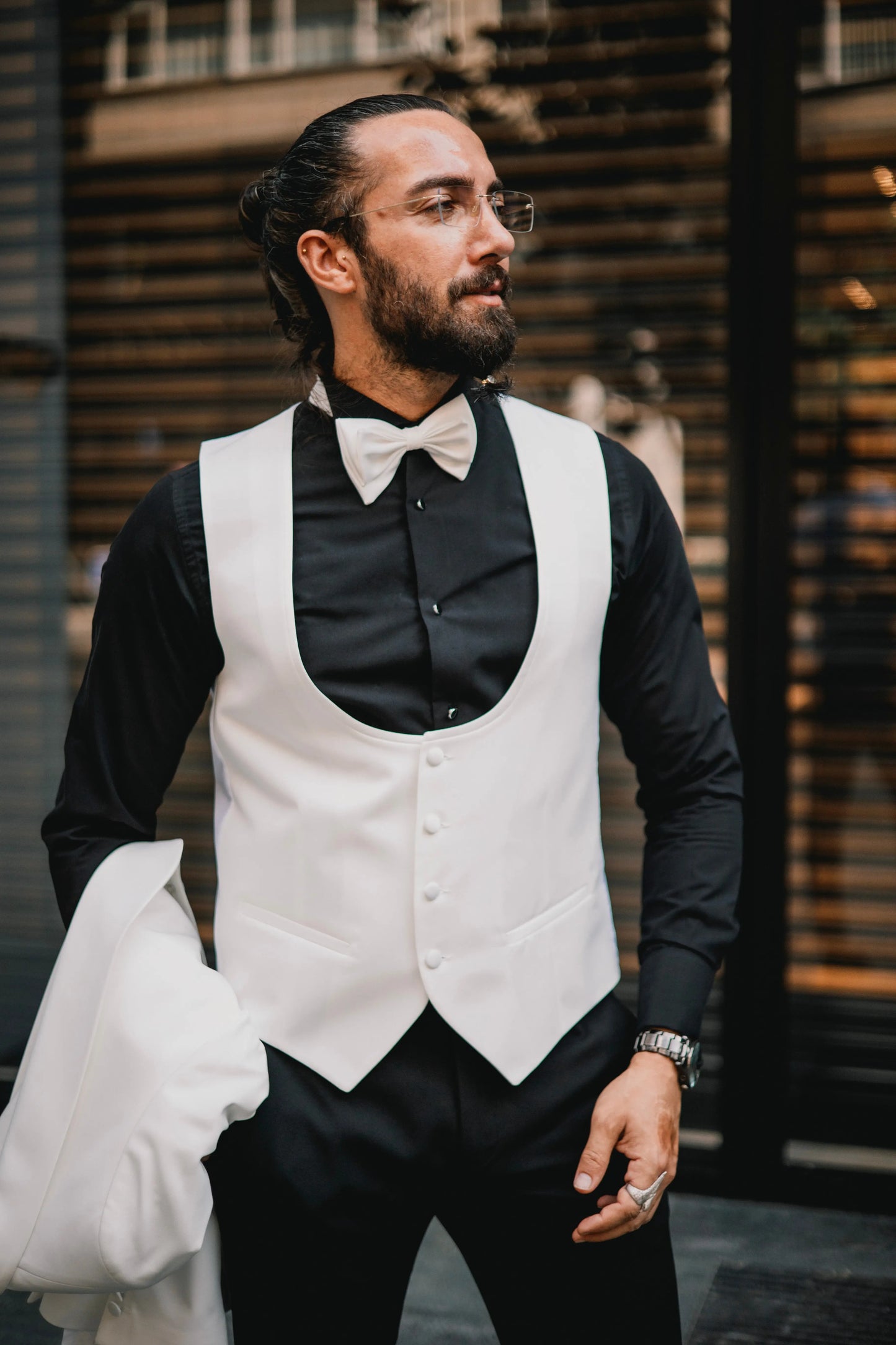 Brabion Amadeo White Slim Fit Shawl Lapel Tuxedo - BRABION