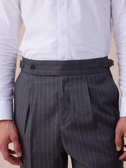 Men's Pinstripe Tailored Trousers - BRABION