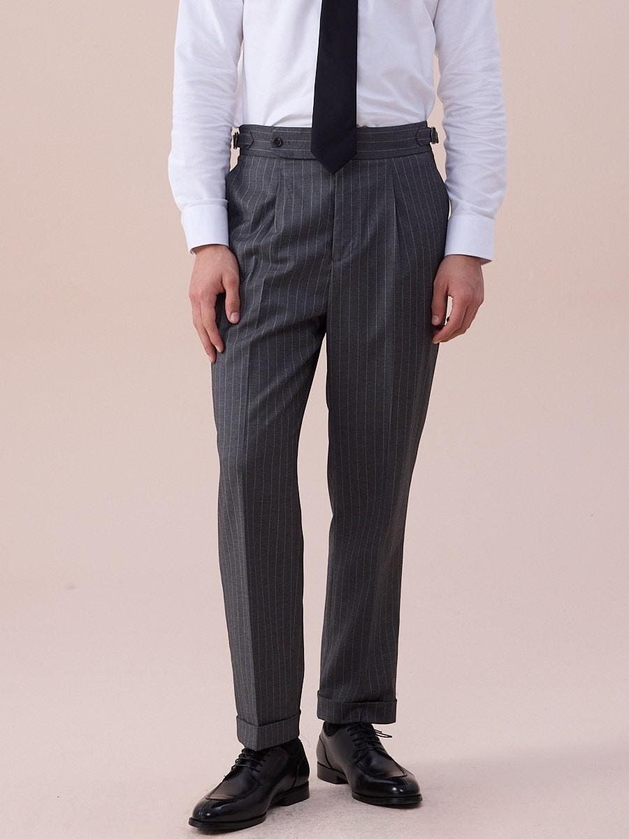 Men's Pinstripe Tailored Trousers - BRABION