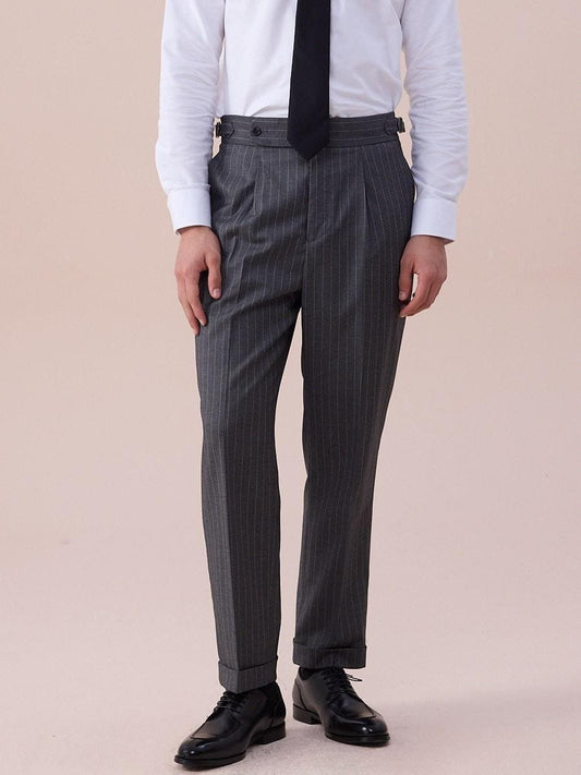 Men's Pinstripe Tailored Trousers - BRABION