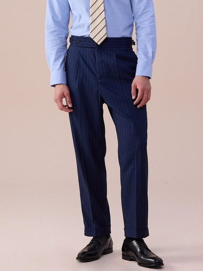 Men's Pinstripe Tailored Trousers - BRABION