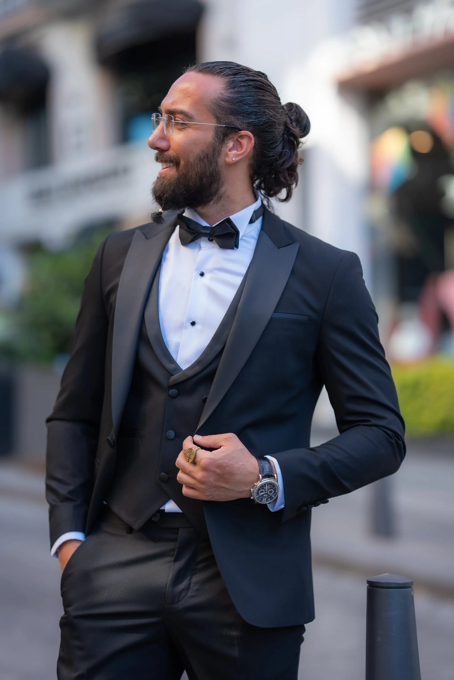 Brabion Alonso Black Slim Fit Peak Lapel Tuxedo – Elevate Your Formal Look - BRABION