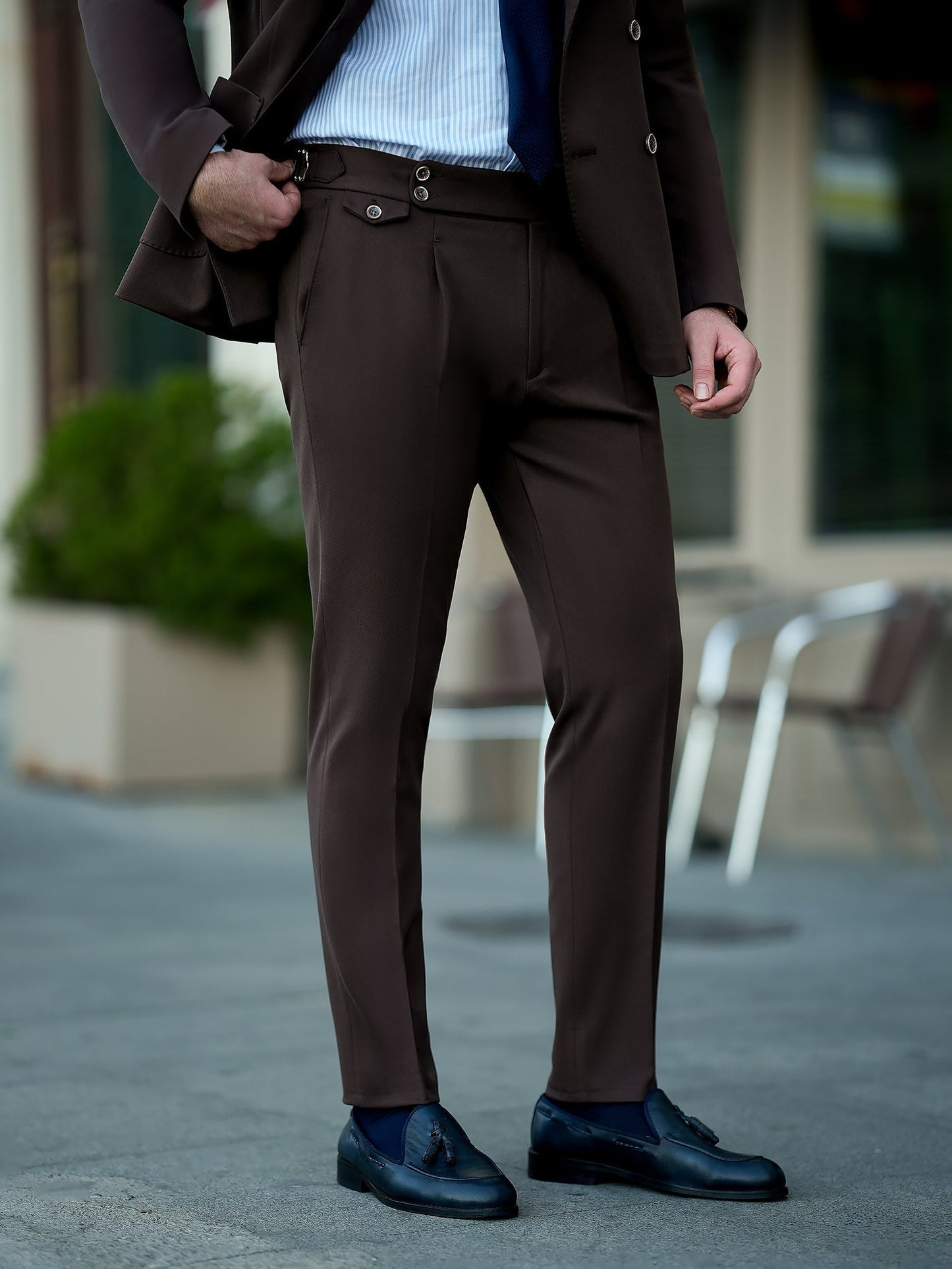 Brown Double Breasted Suit 2-Piece VIOSSI