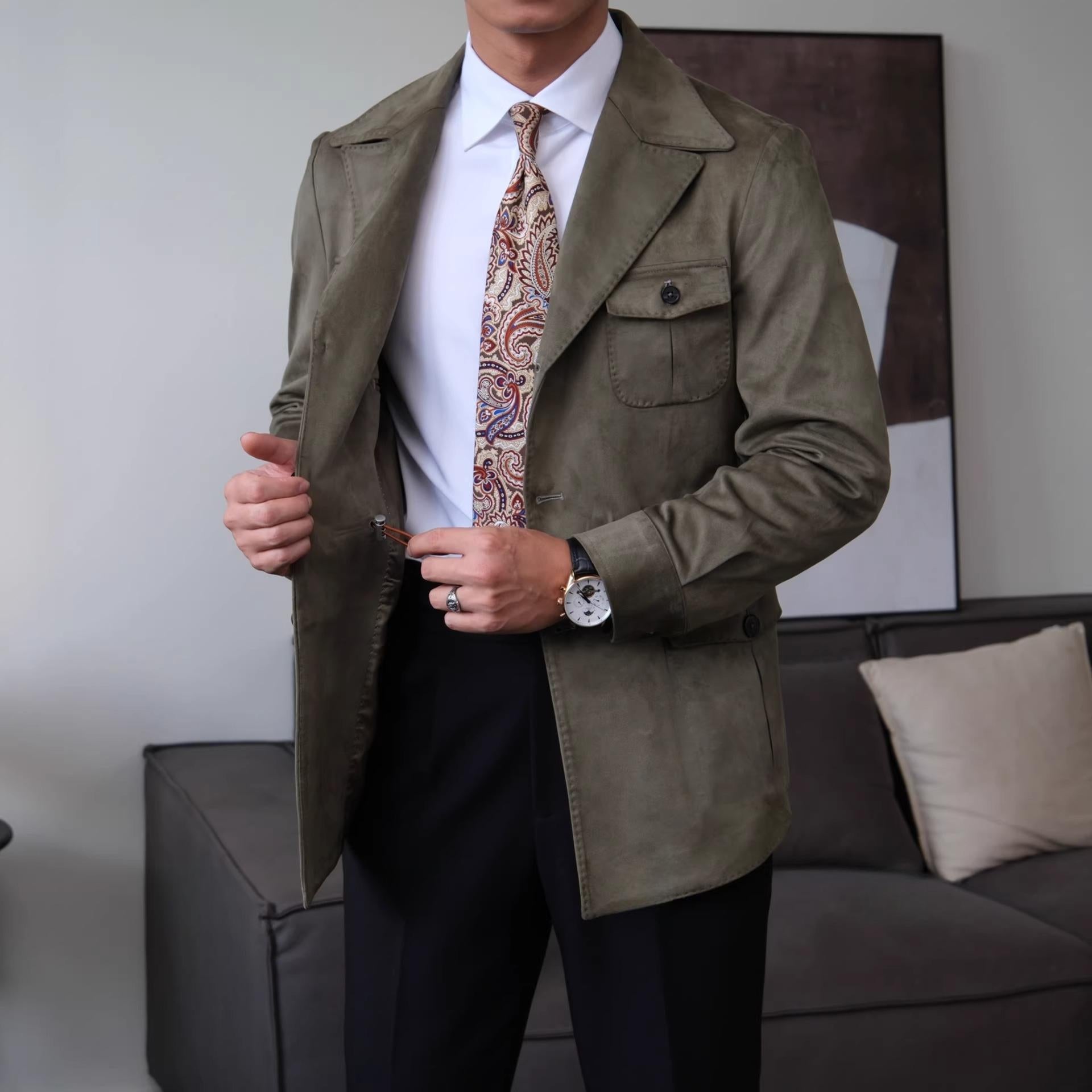Men’s Suede Safari Jacket - BRABION