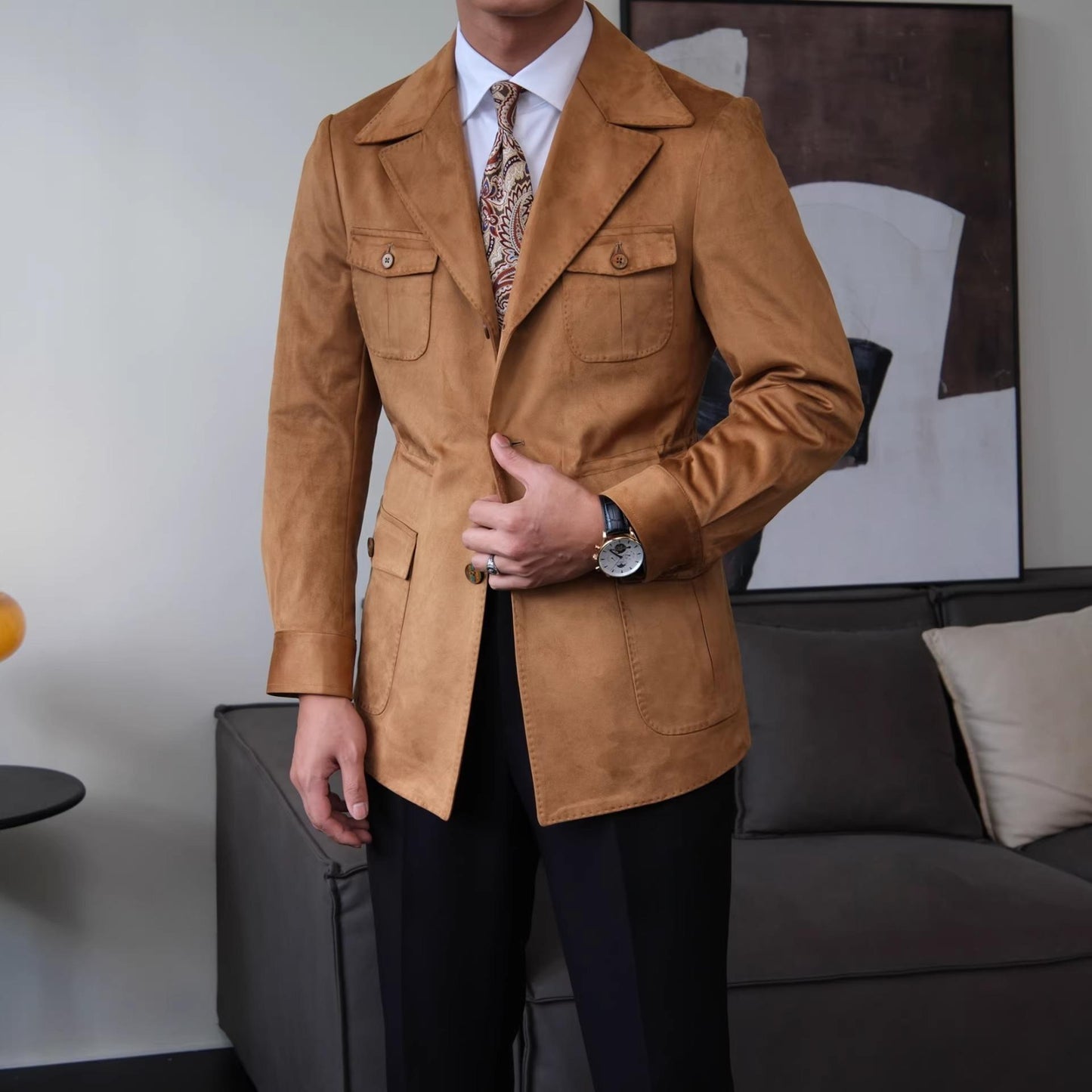 Men’s Suede Safari Jacket - BRABION