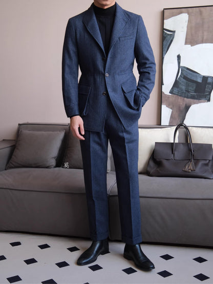 Herringbone Retro Wool Blend Jacket - BRABION
