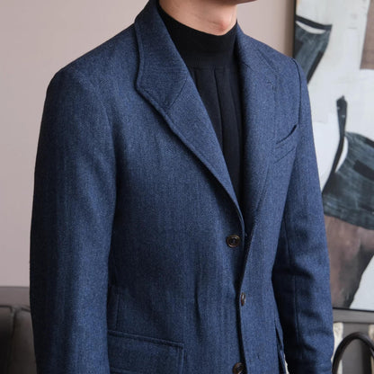 Herringbone Retro Wool Blend Jacket - BRABION