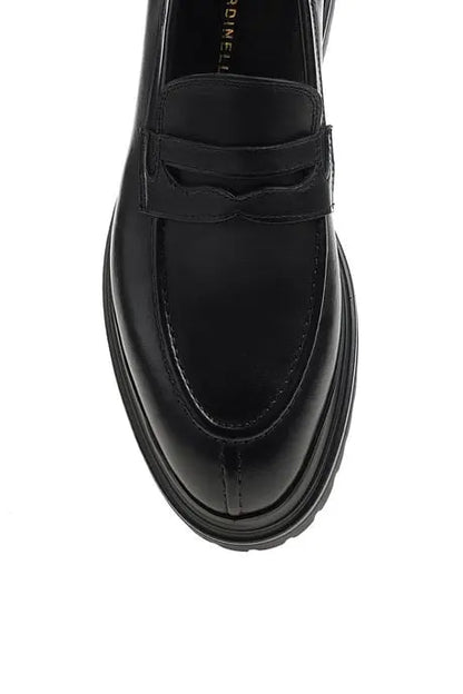 Bojoni Chicago Leather  Black Loafer Shoes