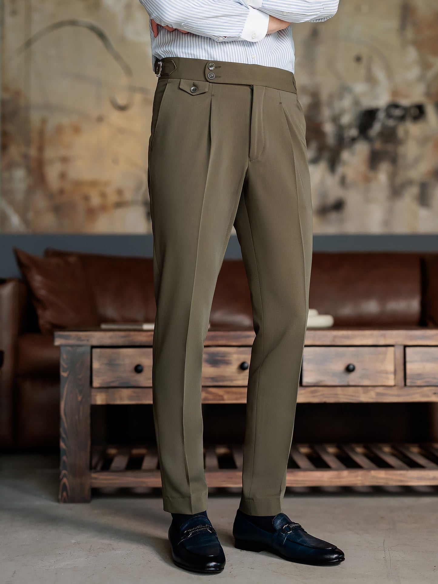 Khaki Double Breasted Suit 2-Piece VIOSSI