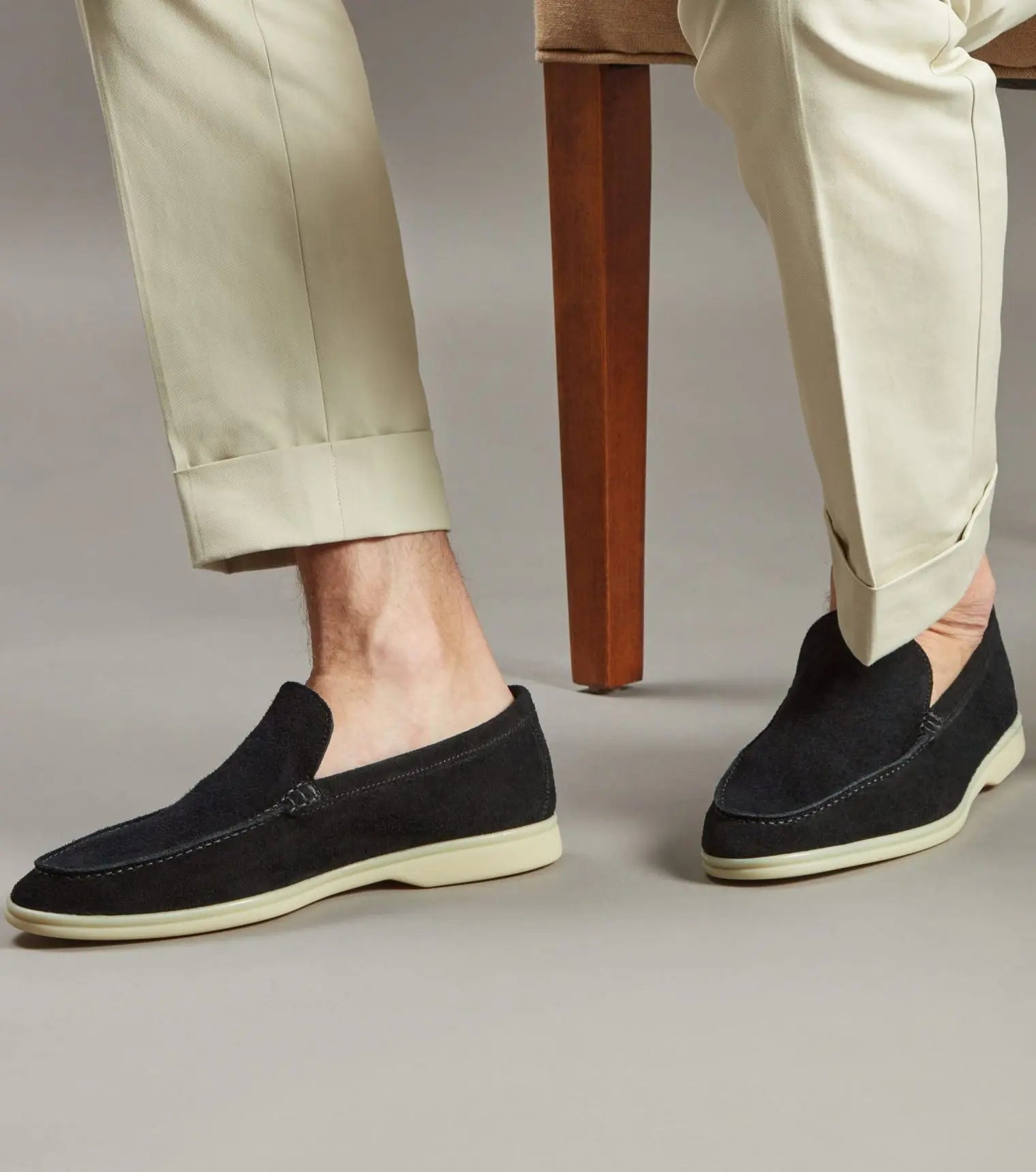 Brabion Unlined Capri Suede Loafer – Black - BRABION
