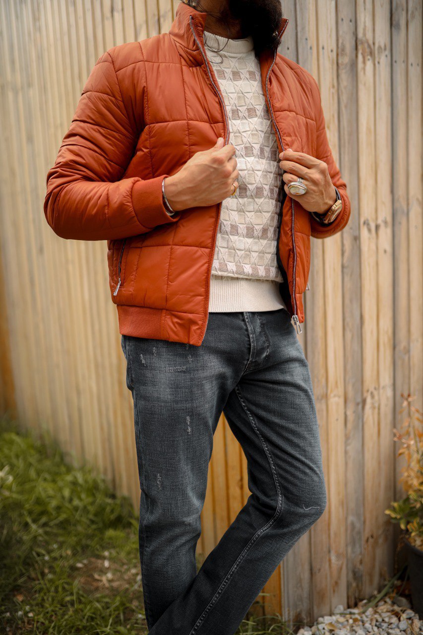 Men’s Casual Tile Jacket with Zipper Pocket Detailing - BRABION