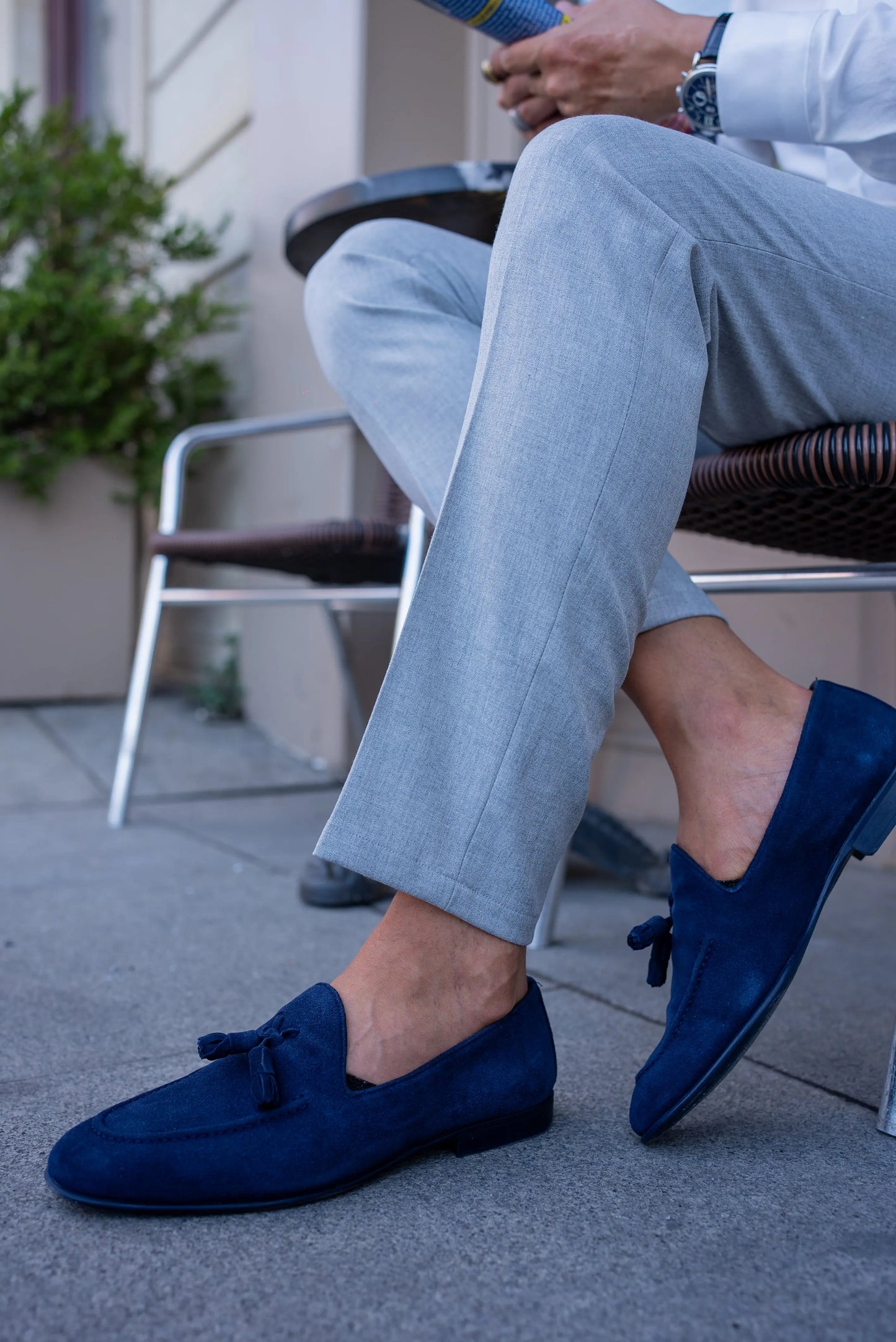 Brabion Bravo Navy Blue Suede Loafers - Elegant Comfort for Every Occasion - BRABION