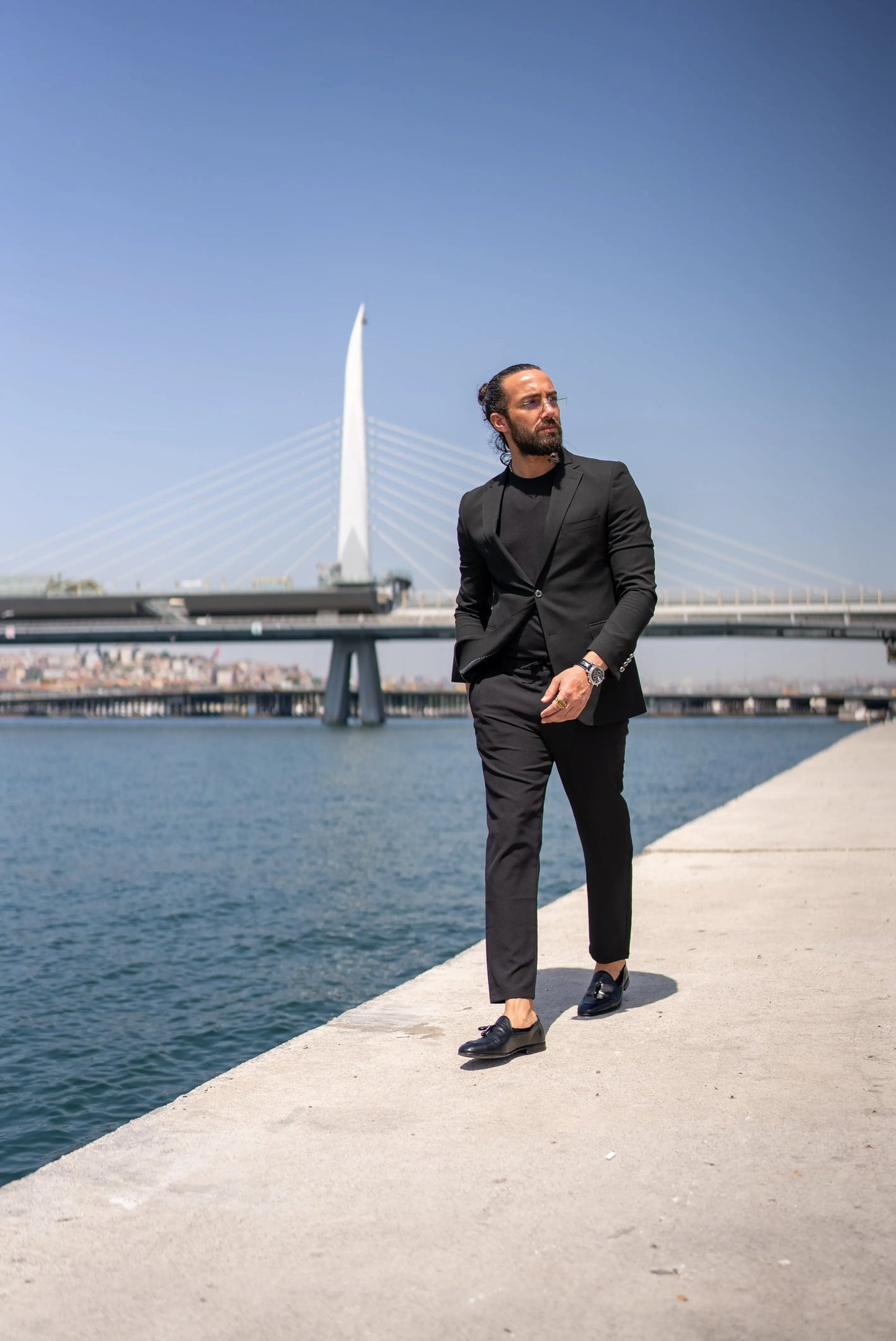 Brabion Massimo Black Slim Fit Notch Lapel Blazer - BRABION