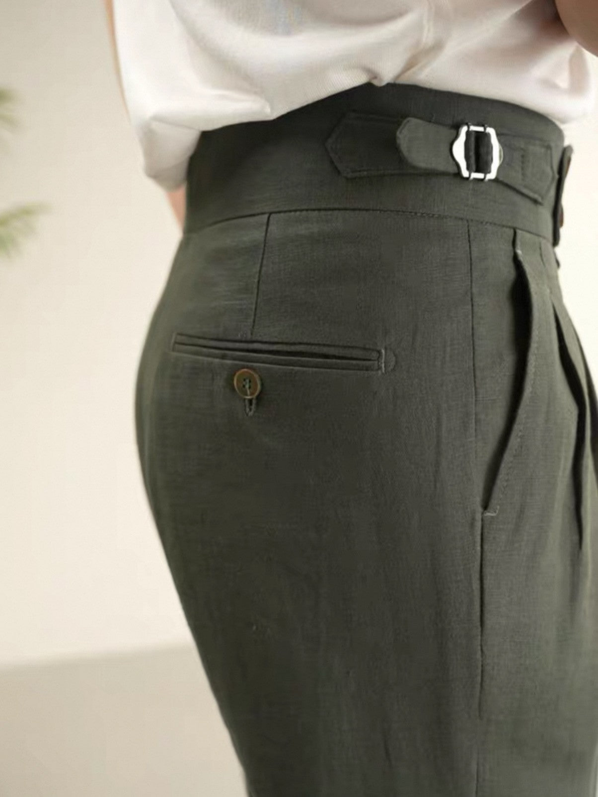 Sidetab Linen Trousers Season 2 - BRABION