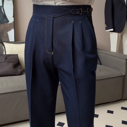 Gurkha Double-Pleat Denim Trousers - BRABION