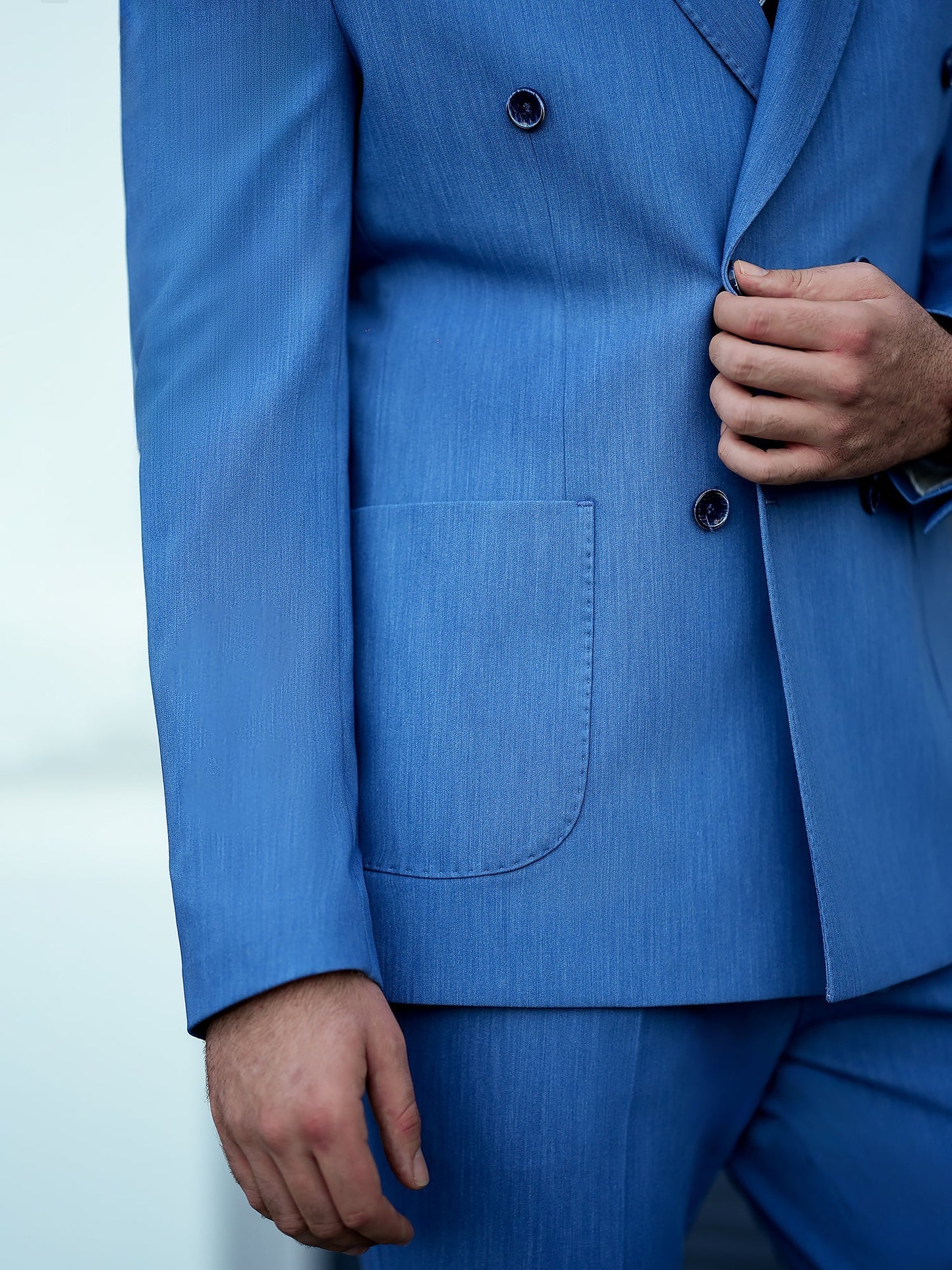 Blue Double Breasted Suit 2-Piece VIOSSI