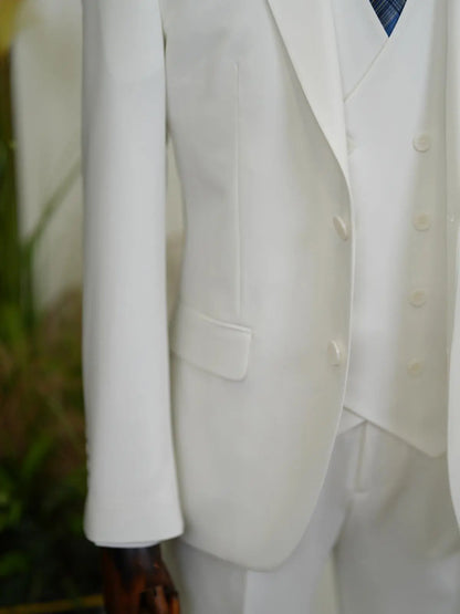 Brabion Aston White Slim Fit 3 Piece Suit brabion