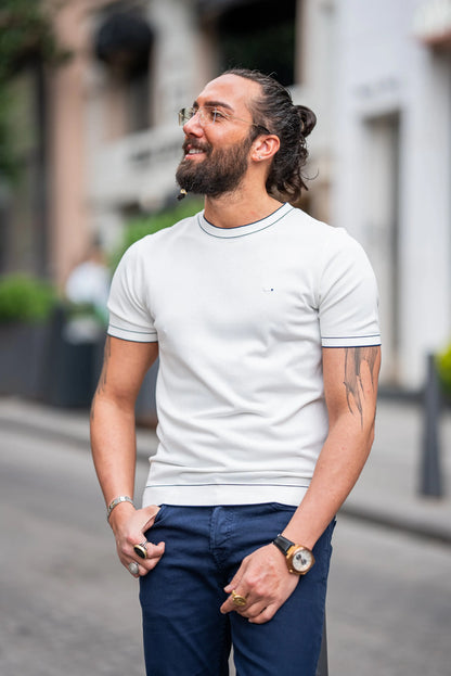 Brabion Crete White Slim Fit T-Shirt - BRABION