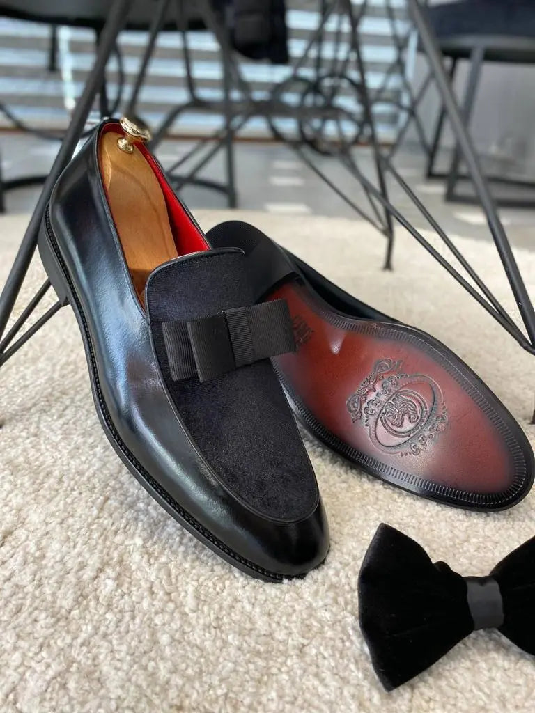 Bojoni Cadmen Black Velvet Pump Loafers