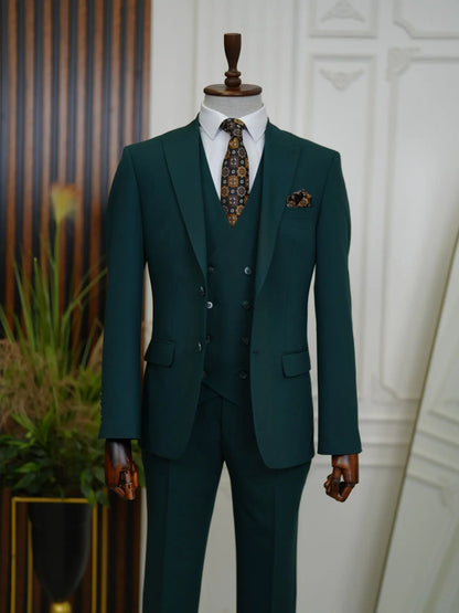 Brabion Aston Green Slim Fit 3 Piece Suit brabion