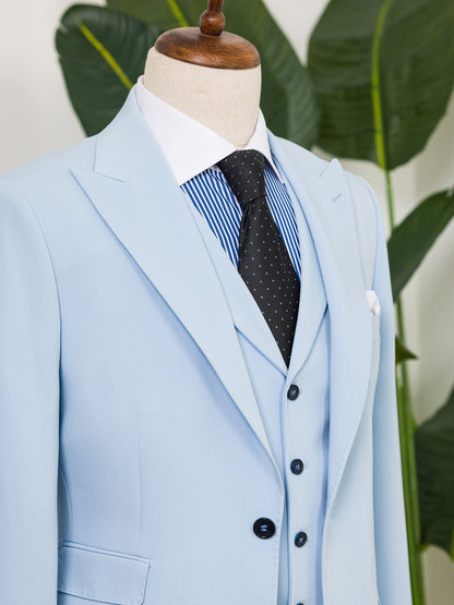 Sky-Blue Slim-Fit Suit 3-Piece VIOSSI