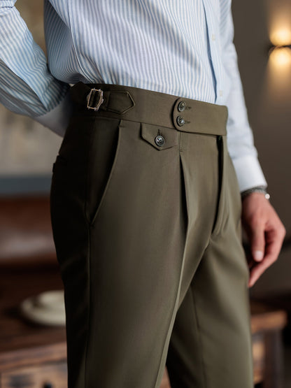 London Khaki High Waist Slim-Fit Pants VIOSSI