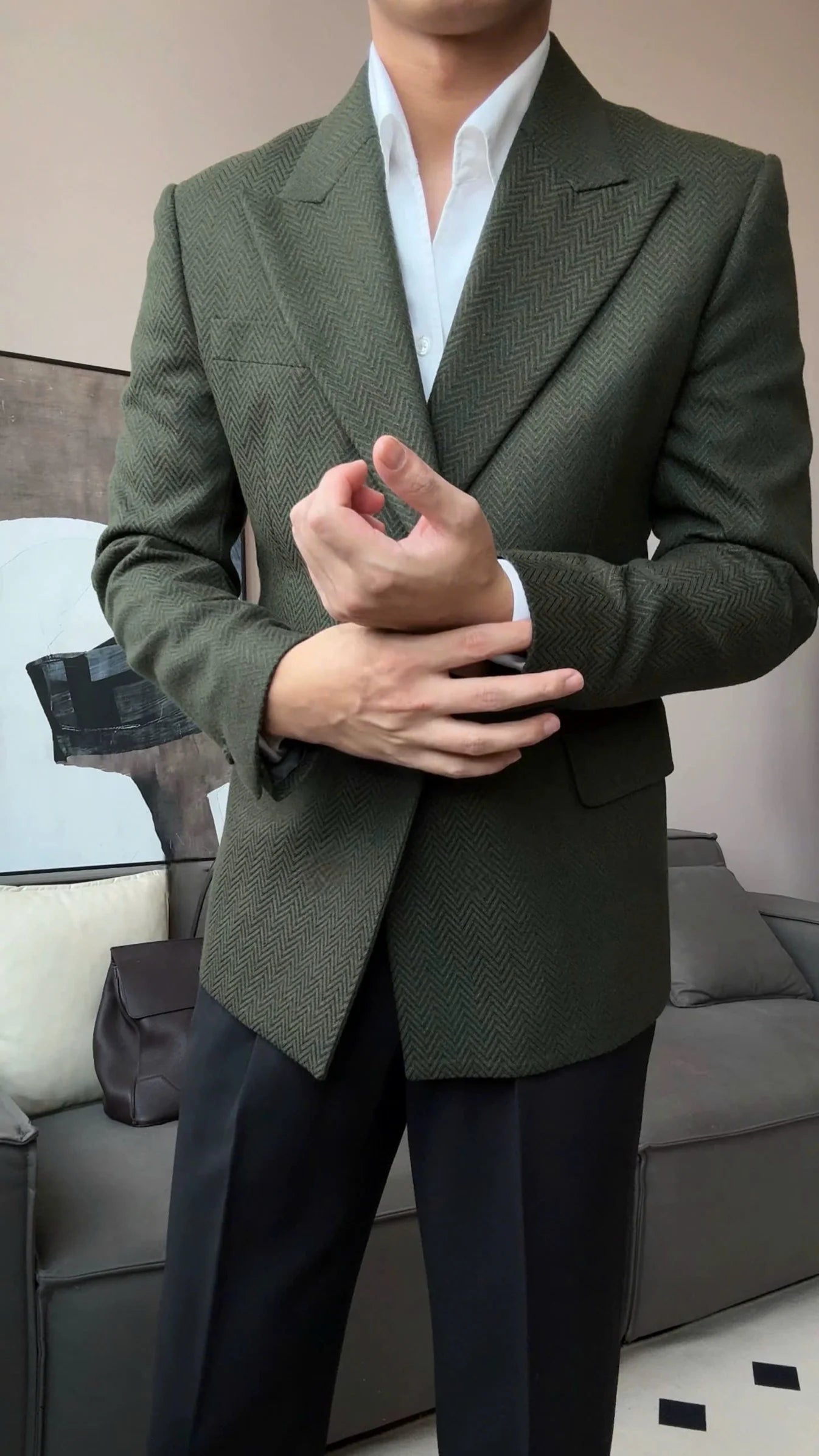 Men’s Cotswolds Herringbone Blazer - BRABION