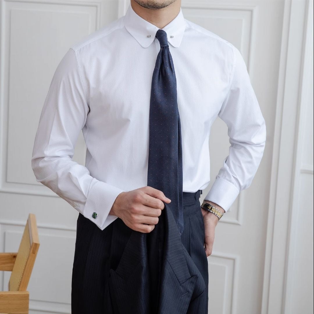 Short Collar Shirt with Cufflinks - BRABION